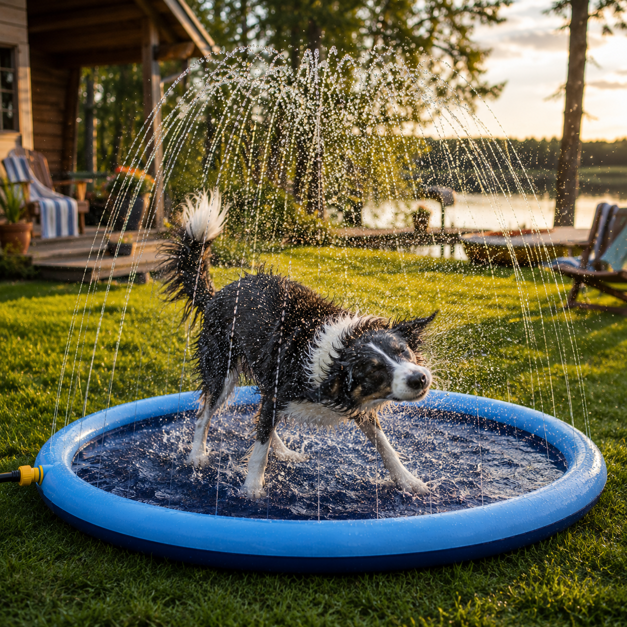 Dog Splash Pad for Large & Small Dogs | Summer Cooling Sprinkler Pool