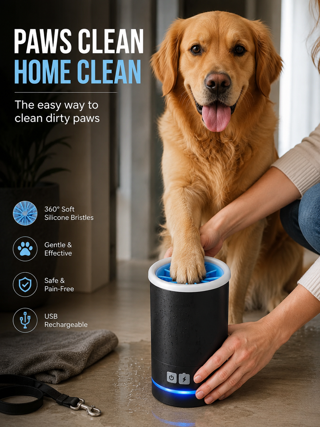Pet Paw Cleaner Electric Wash Cup