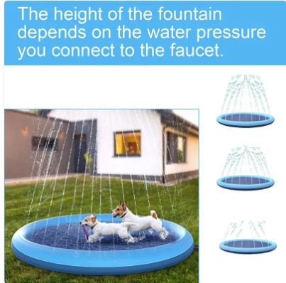 Dog Splash Pad for Large & Small Dogs | Summer Cooling Sprinkler Pool