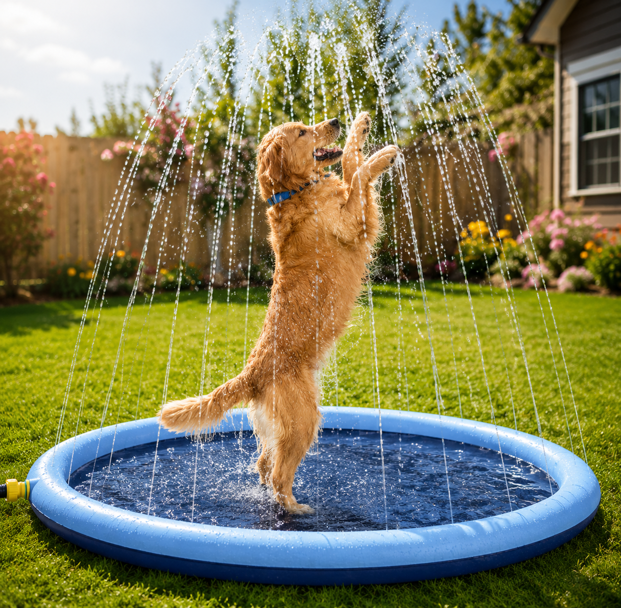Dog Splash Pad for Large & Small Dogs | Summer Cooling Sprinkler Pool