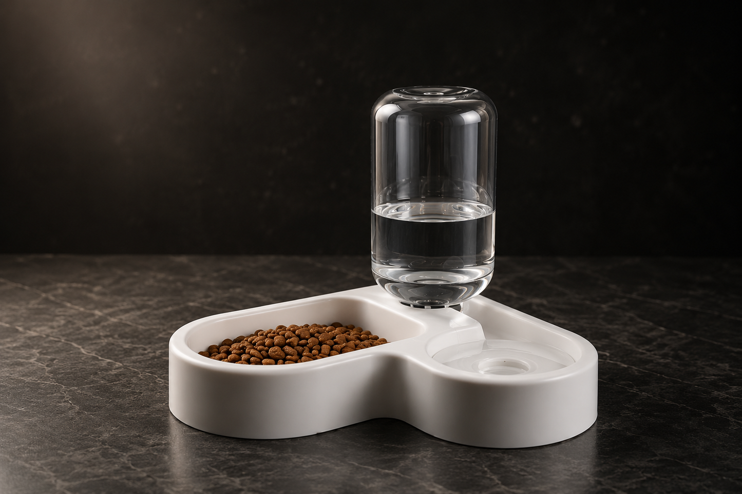 Automatic Pet Water Fountain & Food Bowl for Cats & Dogs | Gravity-Fed Fresh Water Dispenser Feeding Station